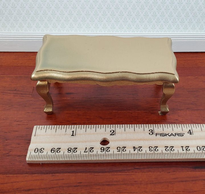 Dollhouse Coffee Table Curvy GOLD Rectangle 1:12 Scale Miniature Furniture - Miniature Crush