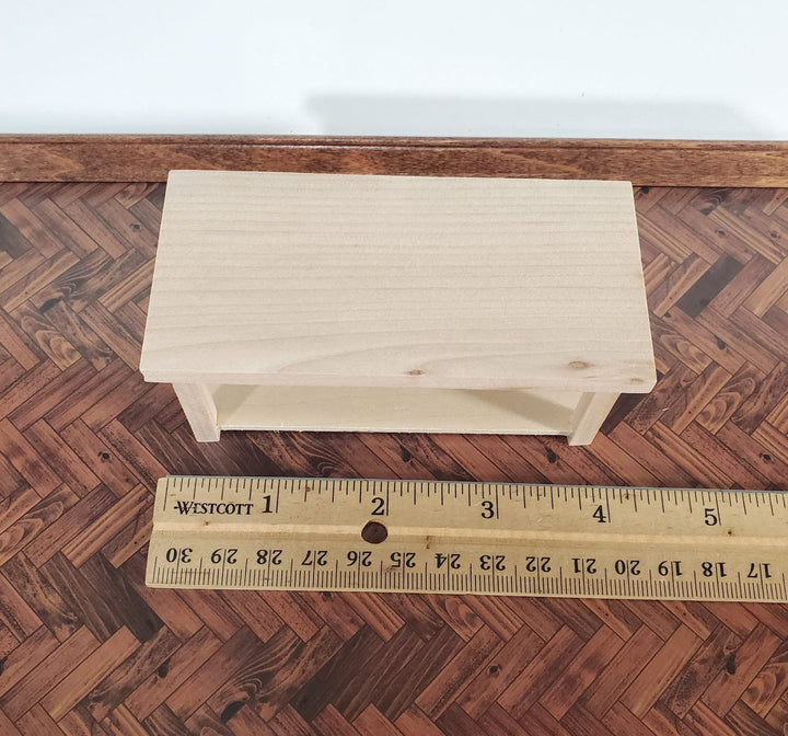 Dollhouse Coffee Table Unpainted Wood 1:12 Scale Miniature Living Room Furniture - Miniature Crush