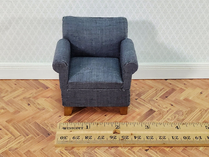 Dollhouse Compact Living Room Club Chair Dark Gray Fabric 1:12 Scale Miniature Furniture - Miniature Crush