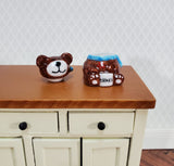 Dollhouse Cookie Jar Ceramic Teddy Bear with Removable Lid 1:12 Scale Miniature Kitchen - Miniature Crush