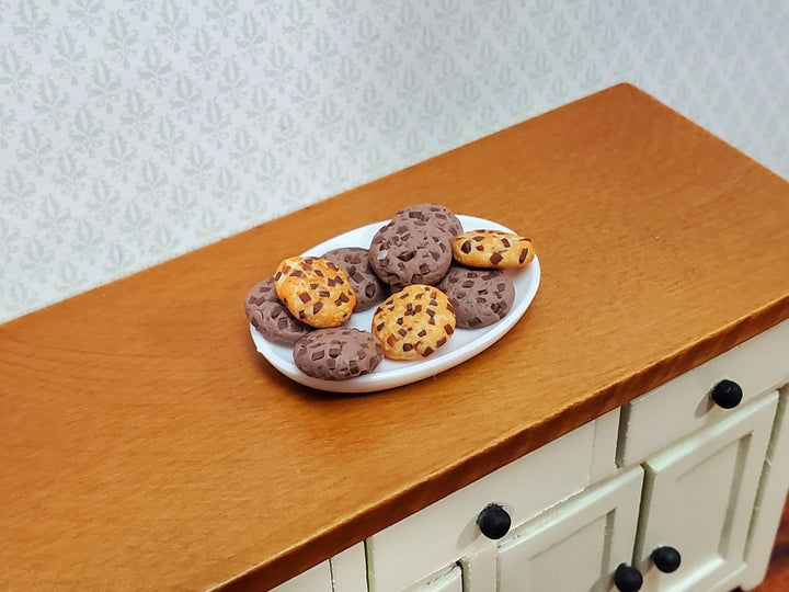 Dollhouse Cookies on a Platter Chocolate Chip Dessert Large Miniature Food Groceries - Miniature Crush