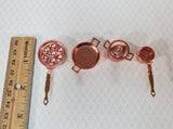 Dollhouse Copper Pots & Pans Stock Soup Saute Egg Poacher 1:12 Scale Miniatures - Miniature Crush