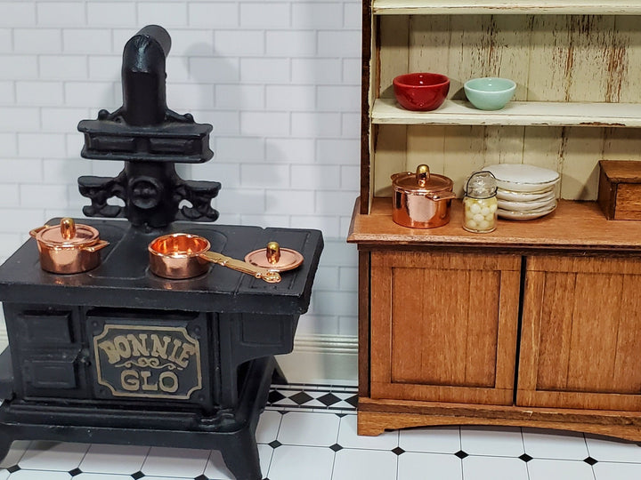 Dollhouse Copper Pots & Pans Stock Soup with Lids 1:12 Scale Miniatures Kitchen - Miniature Crush