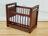 Dollhouse Crib Wood Drop Side Walnut Finish 1:12 Scale Miniature Nursery Furniture