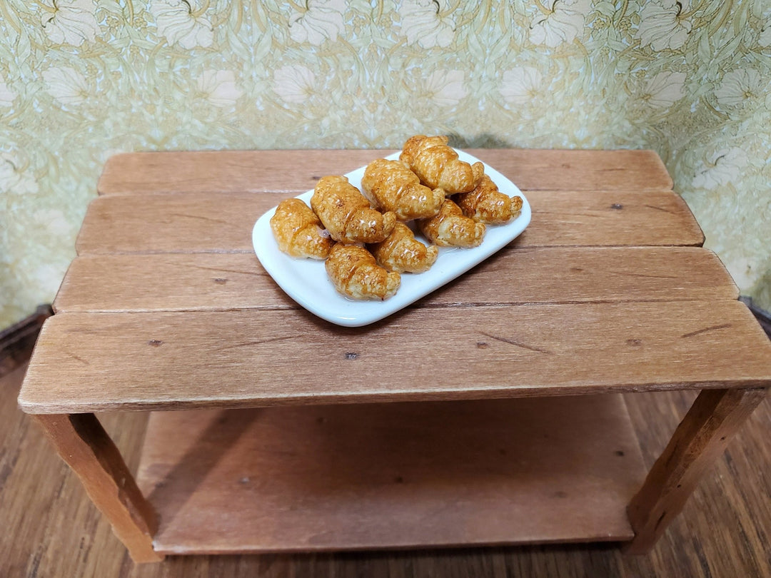 Dollhouse Croissants on a White Platter Pastries 1:12 Scale Miniature Kitchen Food - Miniature Crush