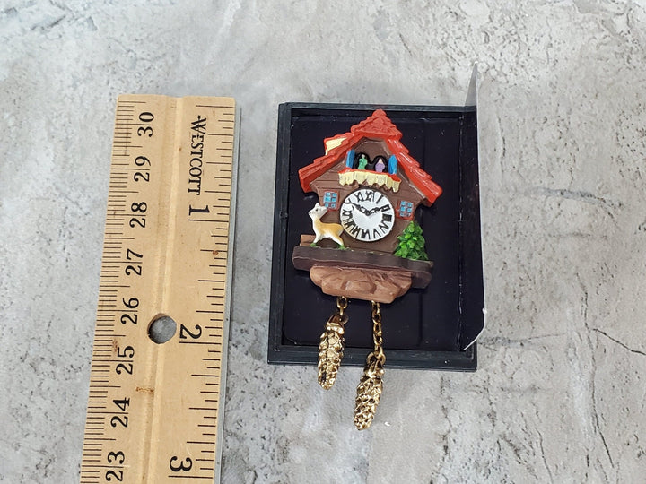 Dollhouse Cuckoo Clock Resin with Deer by Reutter 1:12 Miniature Scale German Style - Miniature Crush