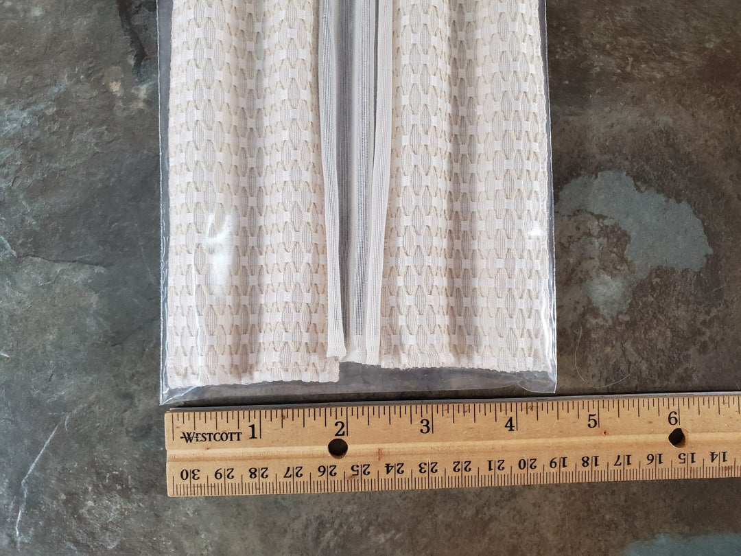 Dollhouse Curtains Weave Fabric Ecru Cream w/Sheer 1:12 Scale Miniatures - Miniature Crush