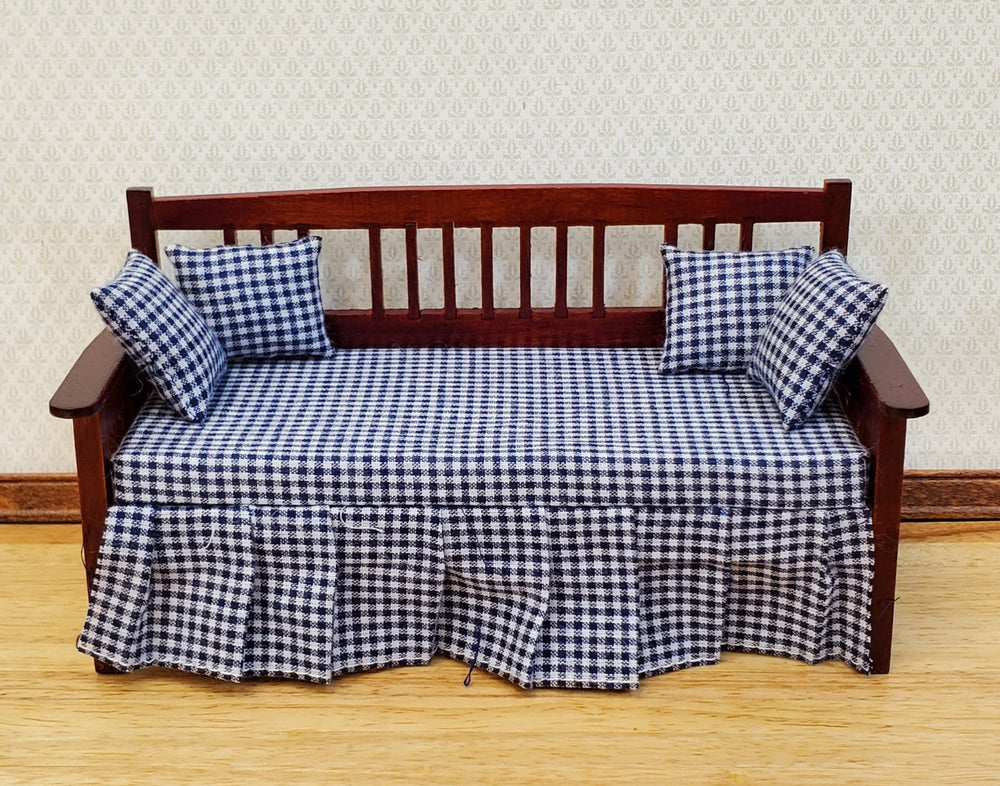 Dollhouse Day Bed with Pillows Mahogany Finish 1:12 Scale Miniature Furniture - Miniature Crush