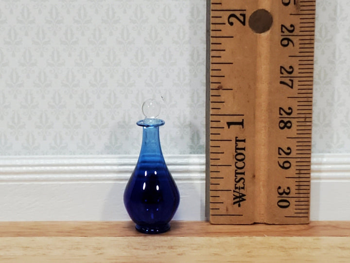 Dollhouse Decanter Cobalt Blue Glass with Stopper 1:12 Scale Miniature Philip Grenyer - Miniature Crush