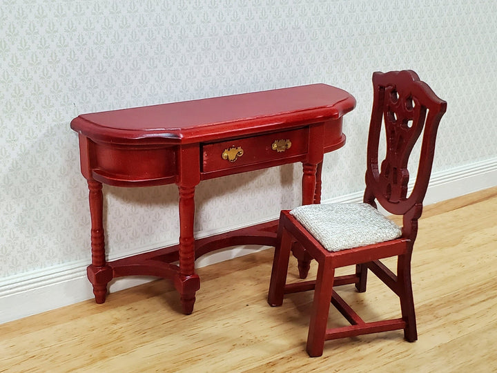 Dollhouse Dining Chair Wood with Mahogany Finish 1:12 Scale Miniature Furniture - Miniature Crush