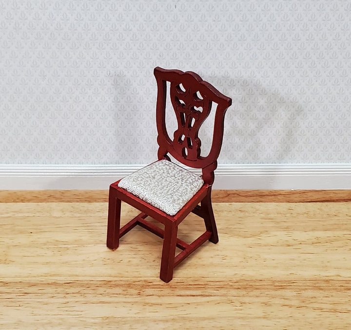 Dollhouse Dining Chair Wood with Mahogany Finish 1:12 Scale Miniature Furniture - Miniature Crush