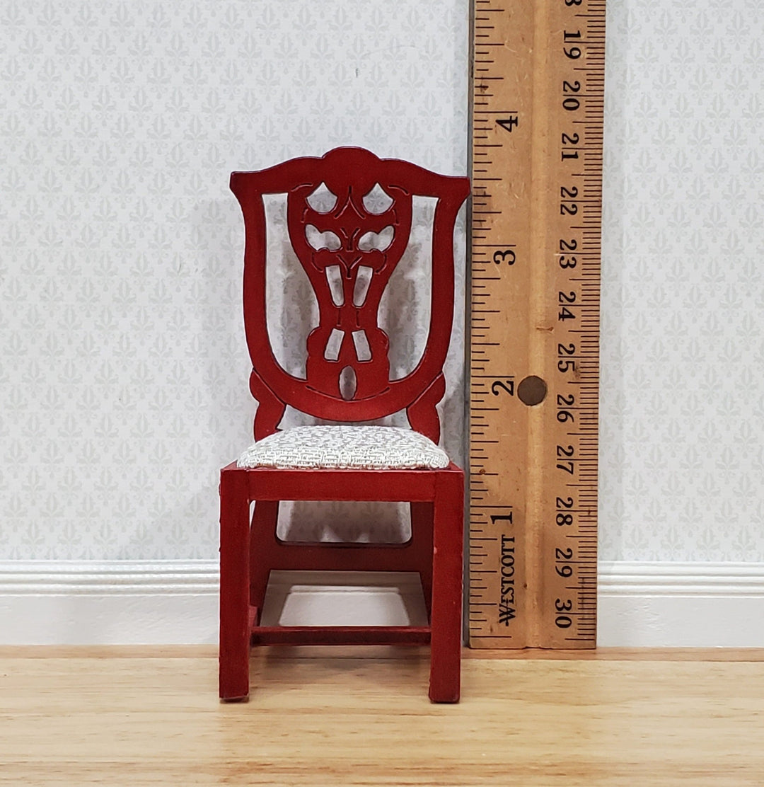 Dollhouse Dining Chair Wood with Mahogany Finish 1:12 Scale Miniature Furniture - Miniature Crush