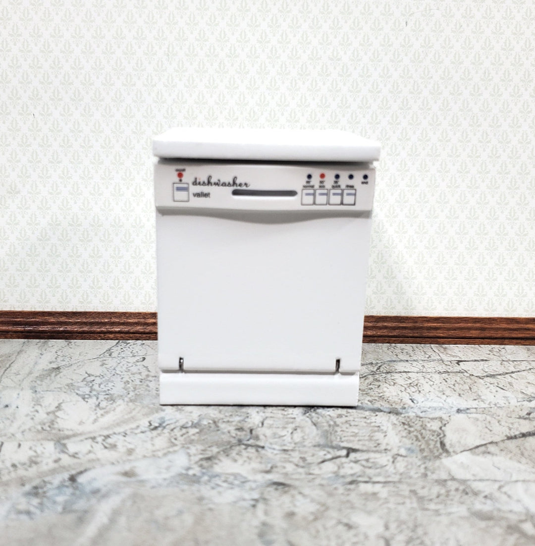 Dollhouse Dishwasher Modern Style Opens White 1:12 Scale Miniature - Miniature Crush