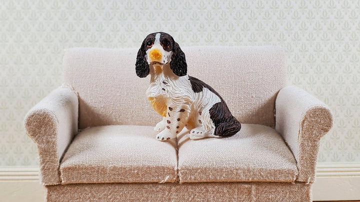 Dollhouse Dog English Springer Spaniel Sitting 1:12 Scale Miniature Animal Pet - Miniature Crush