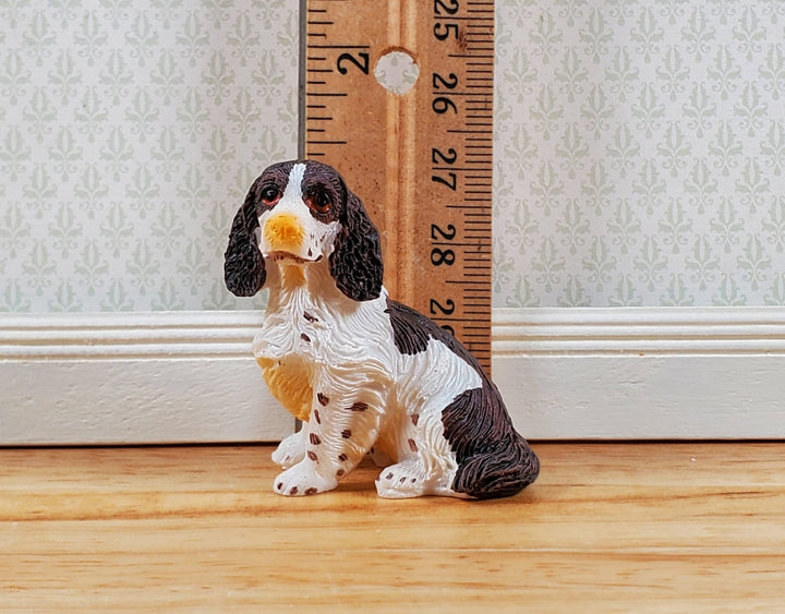 Dollhouse Dog English Springer Spaniel Sitting 1:12 Scale Miniature Animal Pet - Miniature Crush