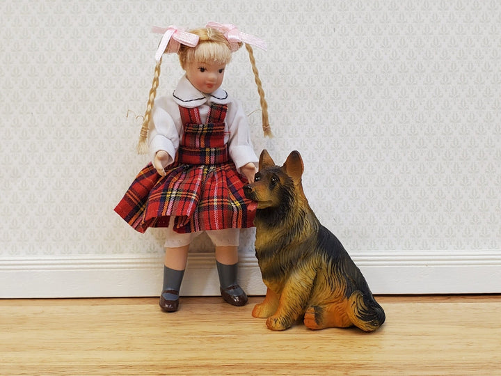 Dollhouse Dog German Shepherd Sitting Large 1:12 Scale Miniature Animal Pet Resin - Miniature Crush