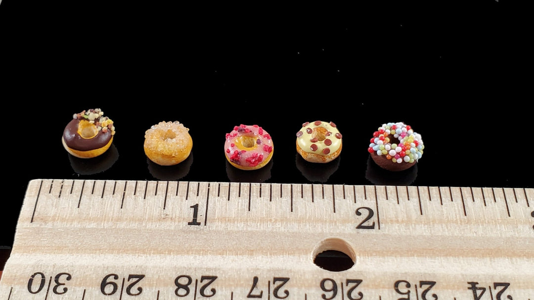 Dollhouse Donuts 5 Random Pieces Glazed Sprinkles 1:12 Scale Miniature Food - Miniature Crush