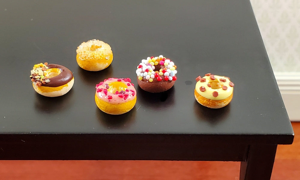 Dollhouse Donuts 5 Random Pieces Glazed Sprinkles 1:12 Scale Miniature Food - Miniature Crush