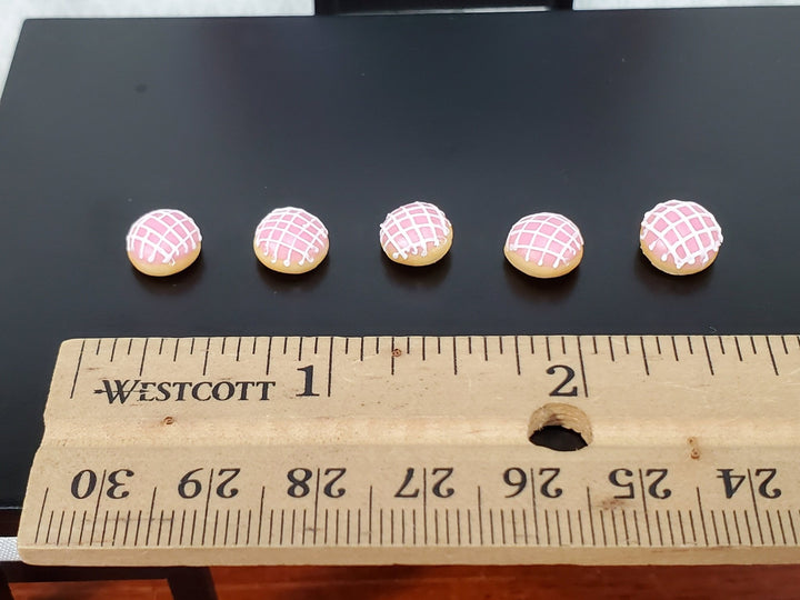 Dollhouse Donuts Pastries x5 Pink Frosting 1:12 Scale Miniature Food Dessert Bakery - Miniature Crush