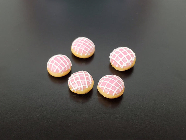 Dollhouse Donuts Pastries x5 Pink Frosting 1:12 Scale Miniature Food Dessert Bakery - Miniature Crush