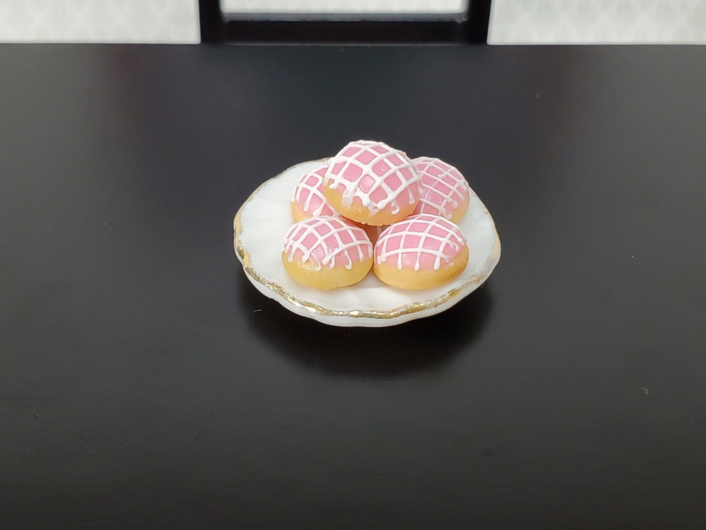 Dollhouse Donuts Pastries x5 Pink Frosting 1:12 Scale Miniature Food Dessert Bakery - Miniature Crush
