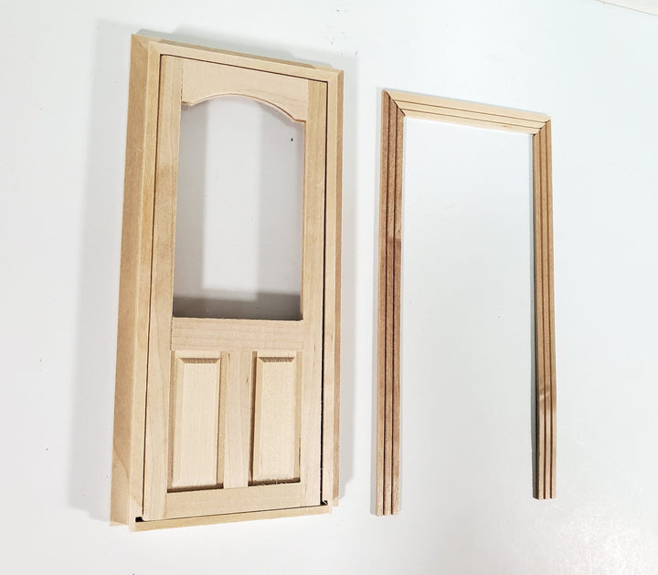 Dollhouse Door Interior or Exterior with Arched Window 1:12 Scale Miniature - Miniature Crush