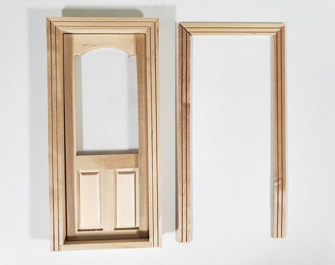 Dollhouse Door Interior or Exterior with Arched Window 1:12 Scale Miniature - Miniature Crush