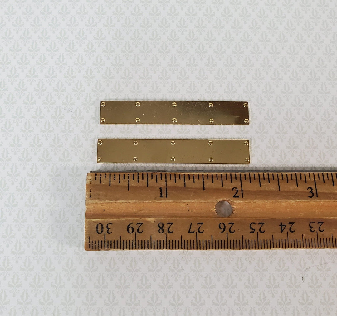 Dollhouse Door Kick Plates Gold Plated Brass 1:12 Scale Miniature Houseworks 1150 - Miniature Crush