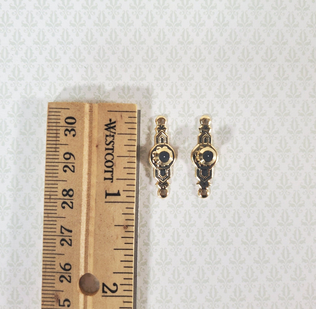 Dollhouse Doorknobs Handles Fancy Gold 1 Set 1:12 Scale Miniatures Houseworks 1105 - Miniature Crush