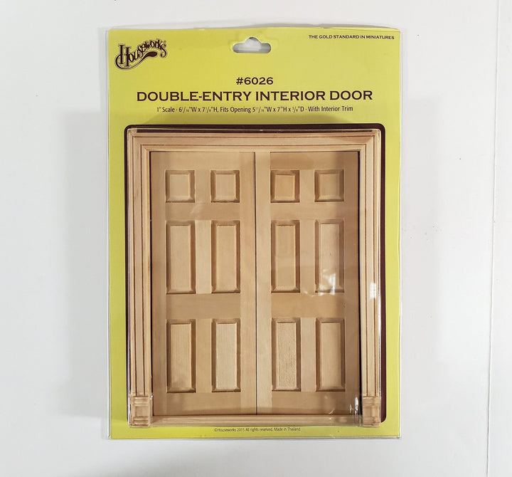 Dollhouse Double French Doors 1:12 Scale Miniature Houseworks #6026 Interior Exterior - Miniature Crush
