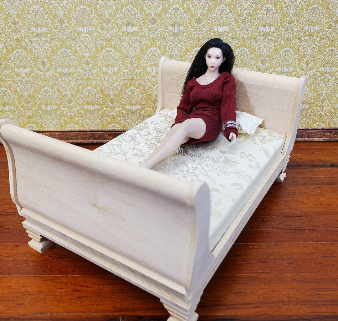Double Bed Wooden Doll Beds Unfinished Pine Double Bed For Dolls