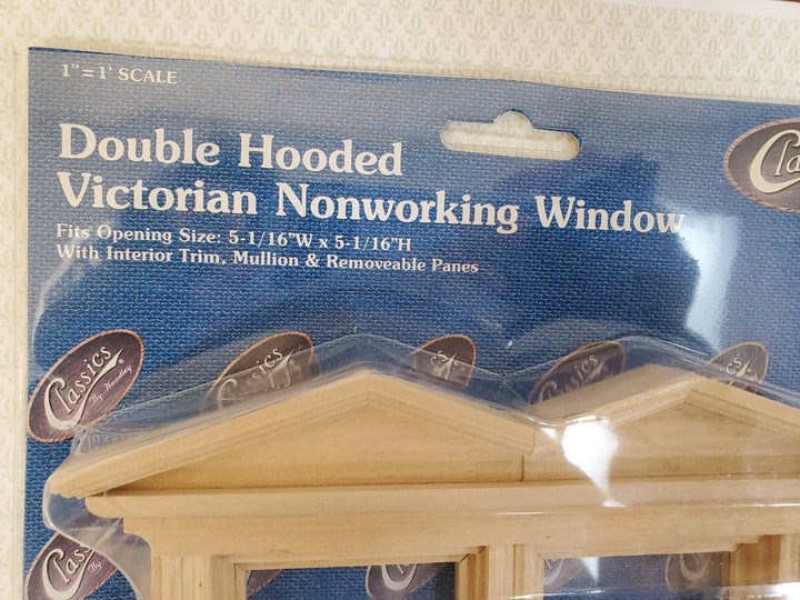 Dollhouse Double Window Victorian Hooded Non Working 1:12 Scale Miniature - Miniature Crush