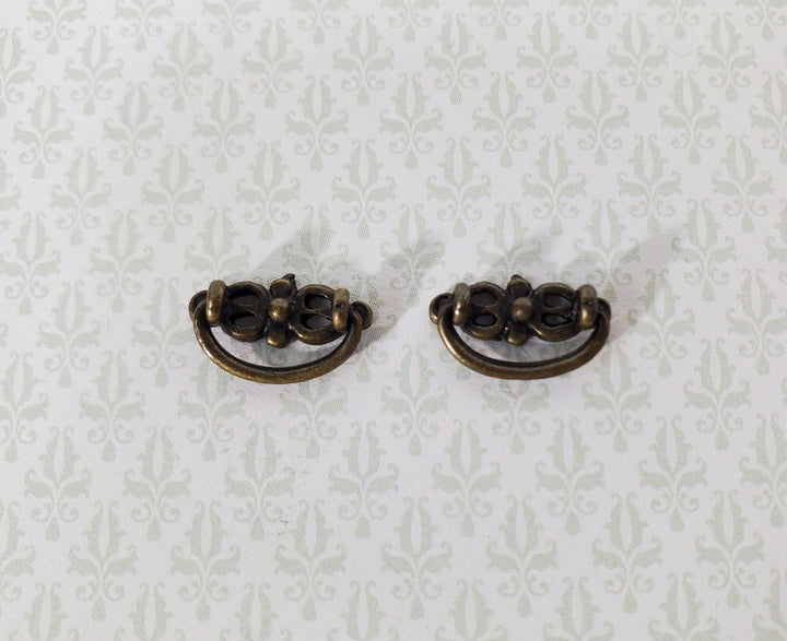 Dollhouse Drawer Pulls Butterfly Drop Handle x2 Antique Bronze Finish 1:12 Scale Miniature S1512 - Miniature Crush