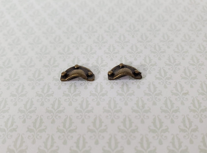 Dollhouse Drawer Pulls Craftsman Cup Style x2 Antique Bronze Finish 1:12 Scale S3024 - Miniature Crush