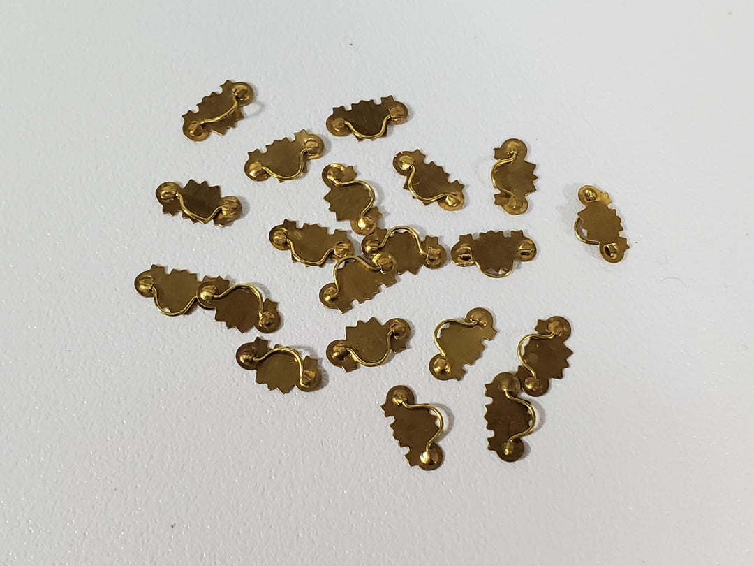 Dollhouse Drawer Pulls Victorian Style Gold Metal 20 Pieces 1:12 Scale Miniatures - Miniature Crush