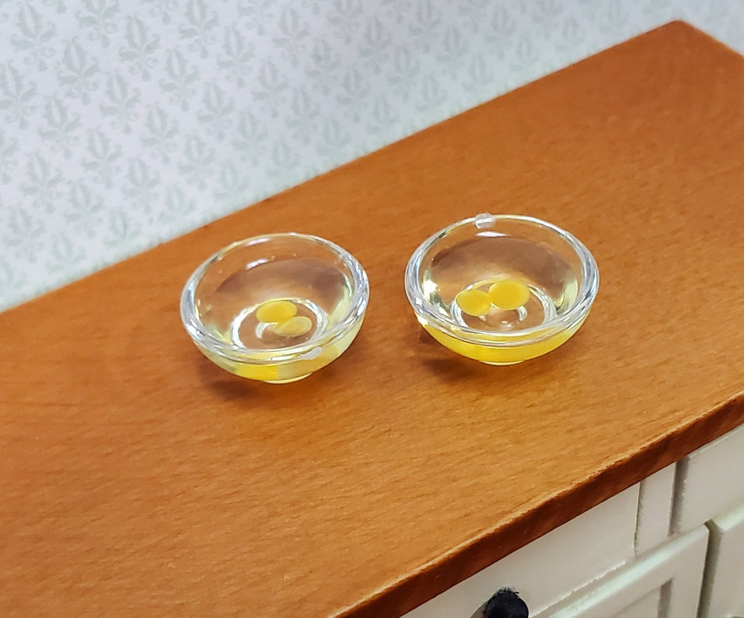 Dollhouse Egg Yolks in Clear Bowl Set of 2 1:12 Scale Miniature Food - Miniature Crush