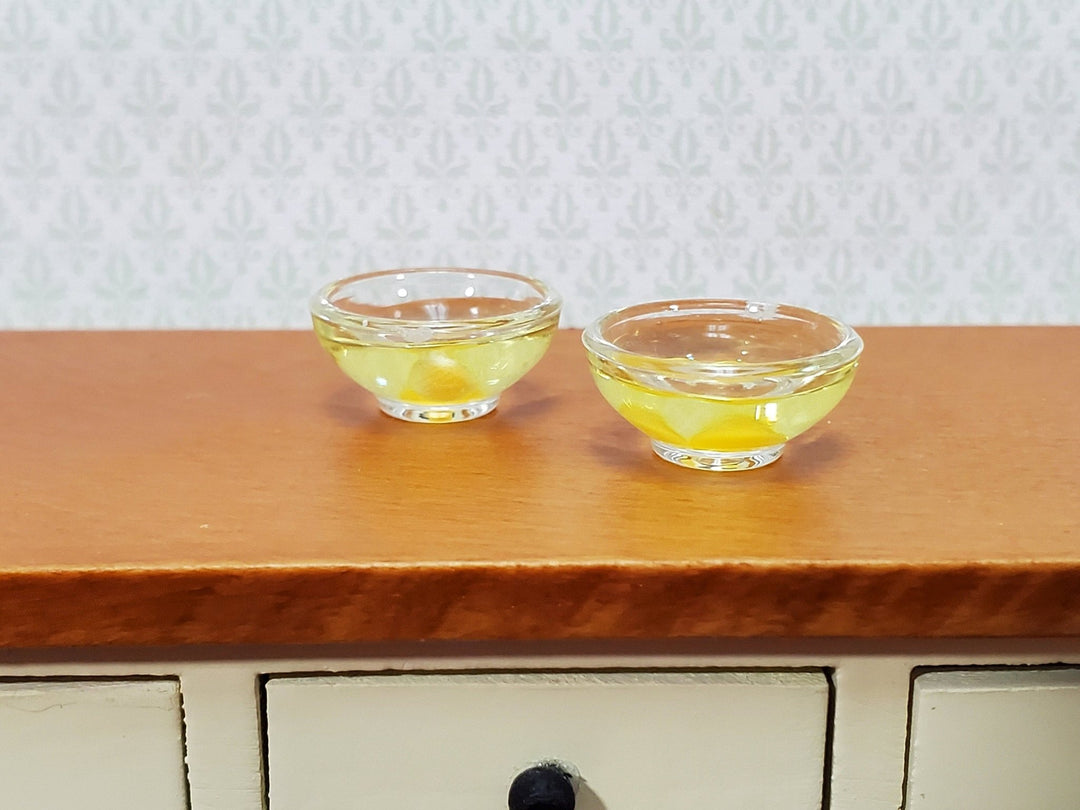 Dollhouse Egg Yolks in Clear Bowl Set of 2 1:12 Scale Miniature Food - Miniature Crush