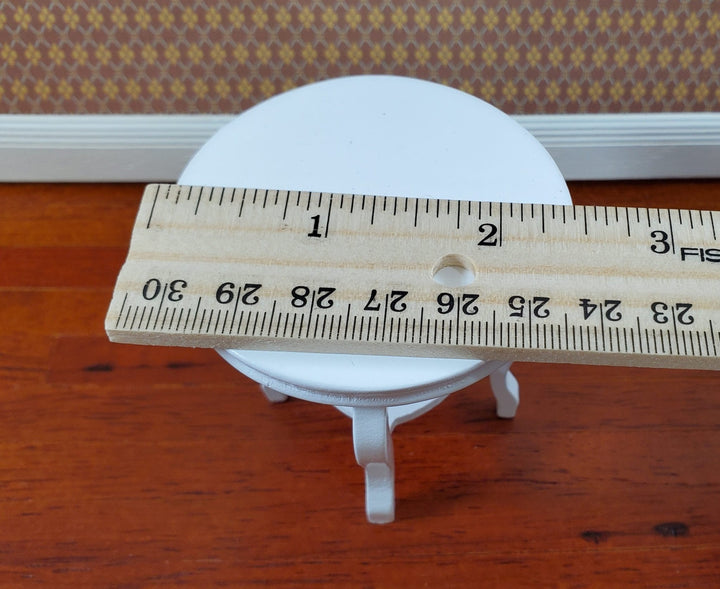 Dollhouse End or Side Table Small Round WHITE 1:12 Scale Miniature Furniture - Miniature Crush