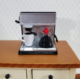 Dollhouse Espresso Coffee Maker Machine Modern with Pot & Mug 1:12 Scale Kitchen Accessories - Miniature Crush