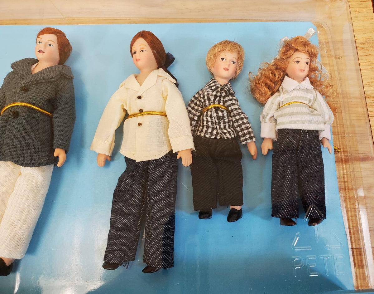 Dollhouse Extended Family People Porcelain Dolls Poseable 1:12 Scale ...