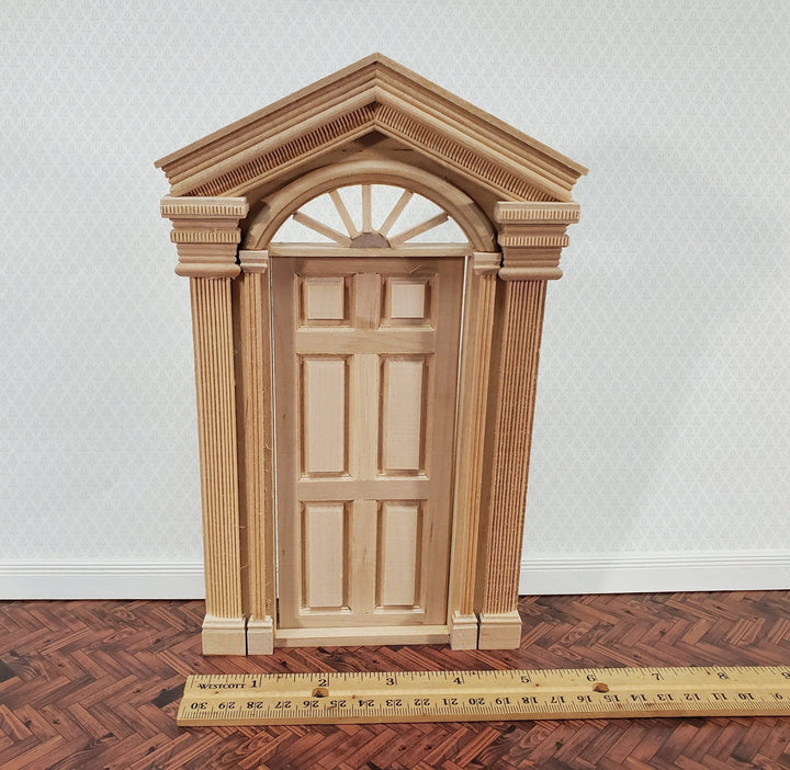 Dollhouse Exterior Door Large Fancy with Columns 1:12 Scale Miniature Fairy Door - Miniature Crush