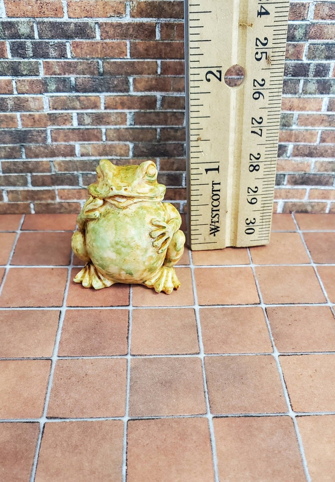 Dollhouse Fairy Garden Toad Frog Statue Aged 1:12 Scale Falcon Miniatures - Miniature Crush