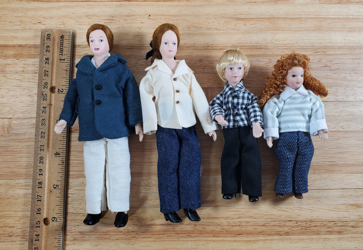 Dollhouse Family People Porcelain Dolls Modern Poseable 1:12 Scale Miniatures - Miniature Crush