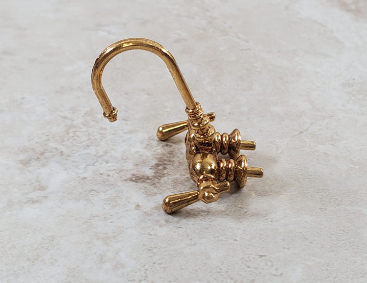 Dollhouse Faucet for Miniature Bathtubs 1:12 Scale Antique Gold Bathrooms - Miniature Crush