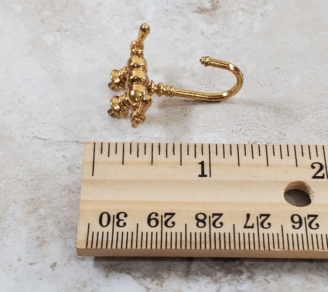 Dollhouse Faucet for Miniature Bathtubs 1:12 Scale Antique Gold Bathrooms - Miniature Crush