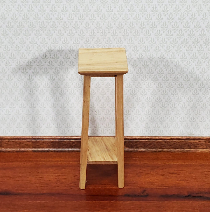 Dollhouse Fern or Plant Stand Tall Wood Light Oak Finish 1:12 Scale Miniature Furniture - Miniature Crush