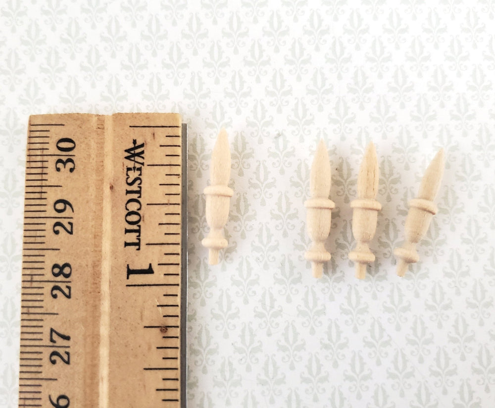 Dollhouse Finials Architectural Ornament Wood x4 Pieces 1:12 Scale 3/4" Houseworks 12036 - Miniature Crush