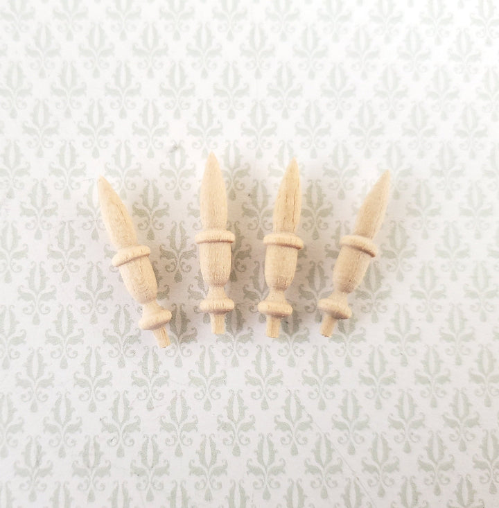 Dollhouse Finials Architectural Ornament Wood x4 Pieces 1:12 Scale 3/4" Houseworks 12036 - Miniature Crush