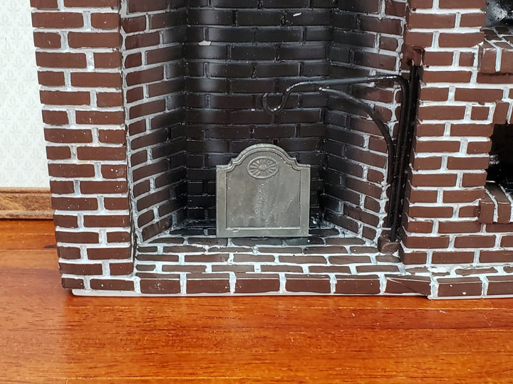 Dollhouse Fireback for Fireplace Metal 1:12 Scale Handcrafted by Olde Mountain Miniatures - Miniature Crush