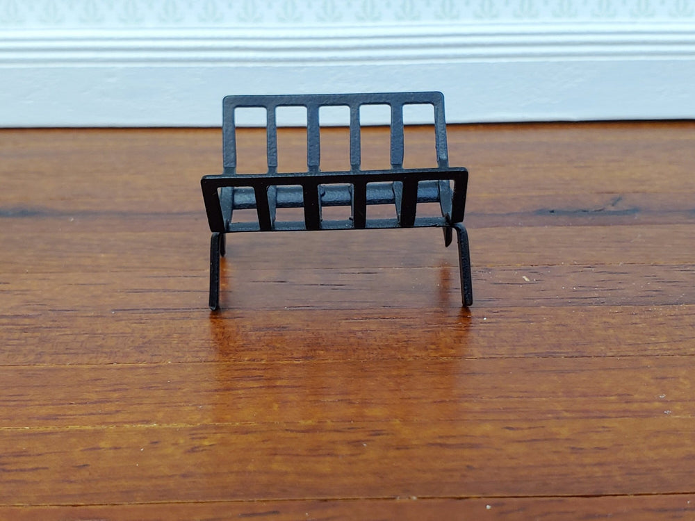 Dollhouse Fireplace Grate Log Rack Black Metal 1:12 Scale Miniature - Miniature Crush